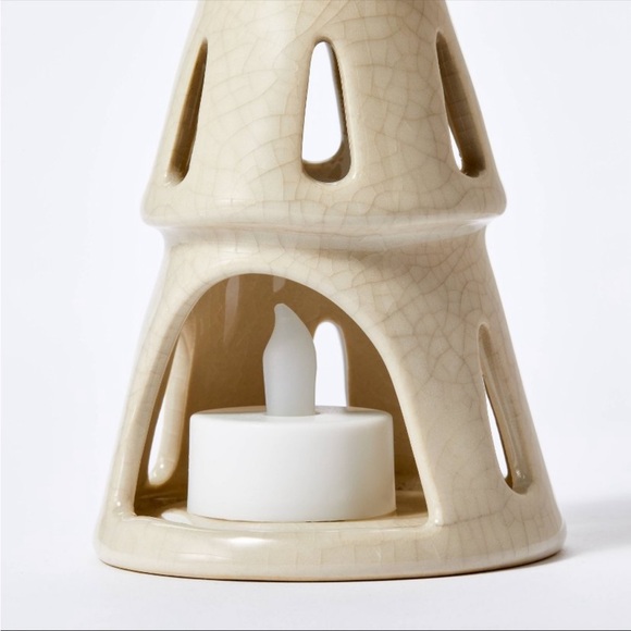 3pc Ceramic Tree LED Tea Light Holder Set Beige - Threshold™ Studio Mcgee • RARE - Picture 3 of 4
